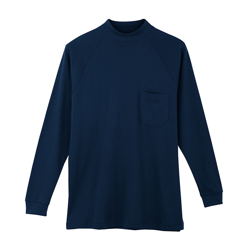 コーコス信岡 長袖ハイネックTシャツ 3018 ネイビー 5L 1枚（ご注文単位1枚）【直送品】