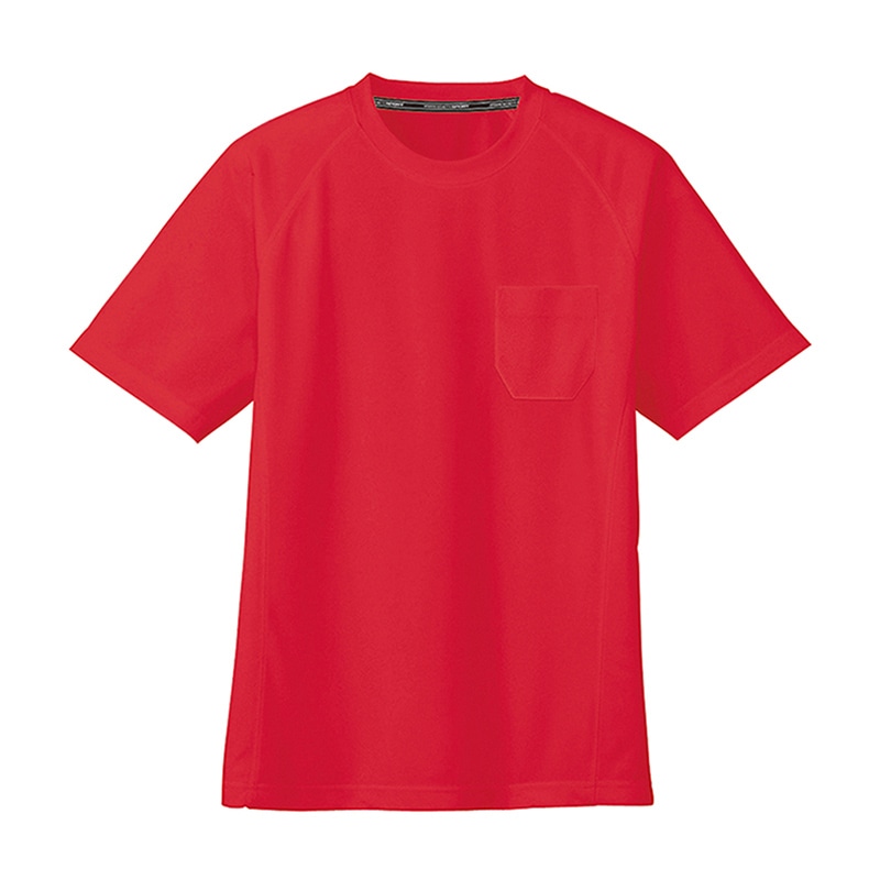 コーコス信岡 半袖Tシャツ 胸ポケット付き AS-657 レッド S 1枚（ご注文単位1枚）【直送品】