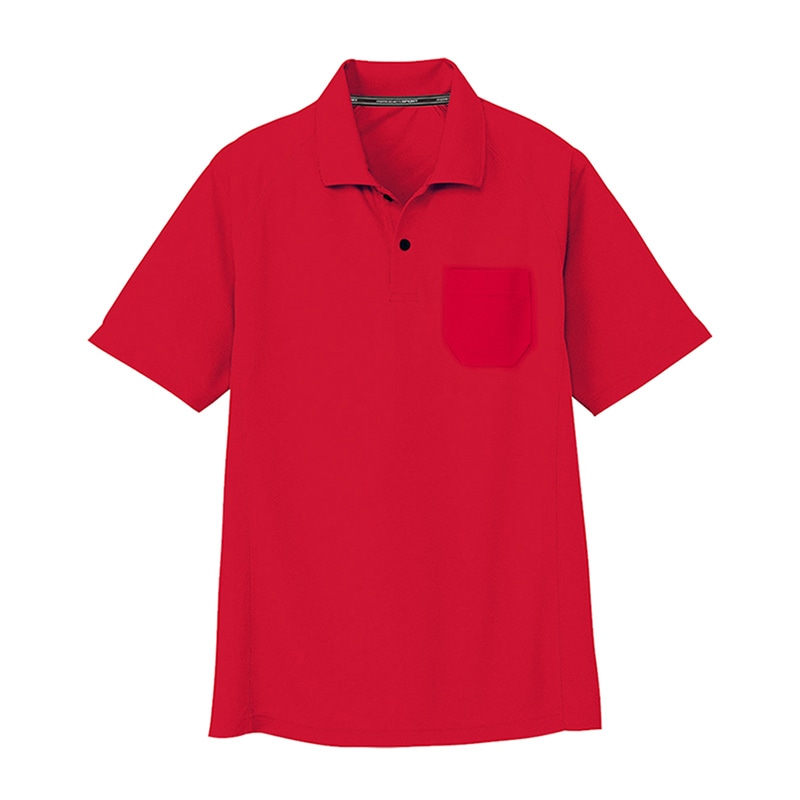 コーコス信岡 半袖ポロシャツ 胸ポケット付き AS-1657 レッド 3L 1枚（ご注文単位1枚）【直送品】