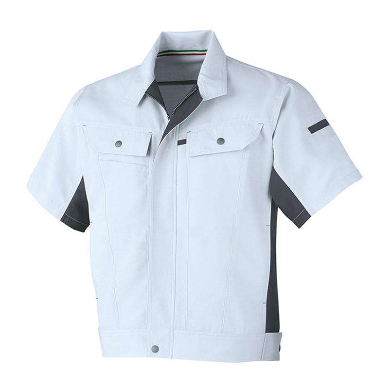 コーコス信岡 立体カット 半袖ブルゾン A-5070 シルバー M 1枚（ご注文単位1枚）【直送品】