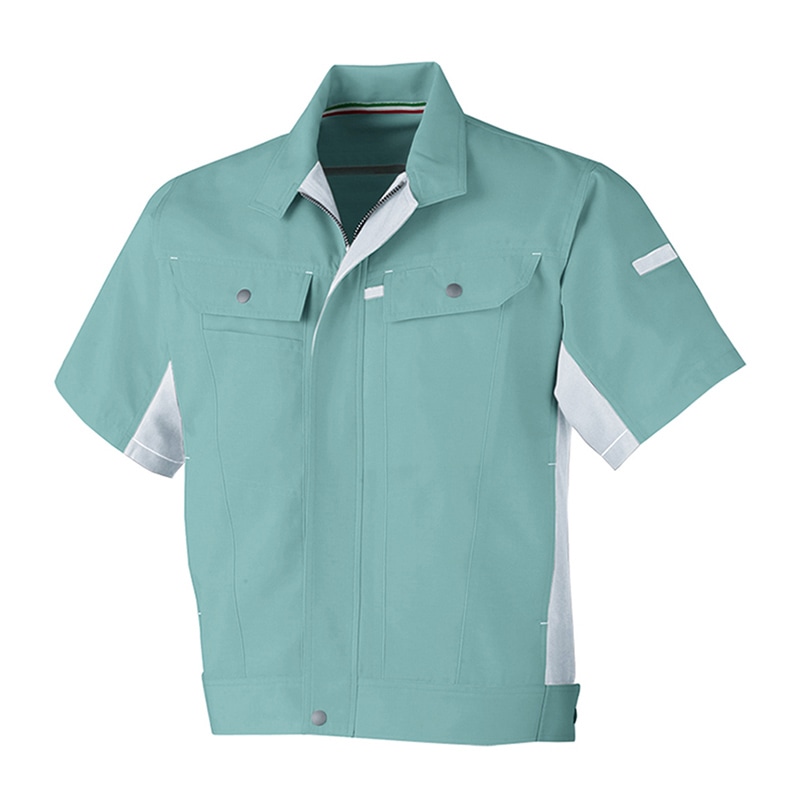 コーコス信岡 立体カット 半袖ブルゾン A-5070 グリーン S 1枚（ご注文単位1枚）【直送品】