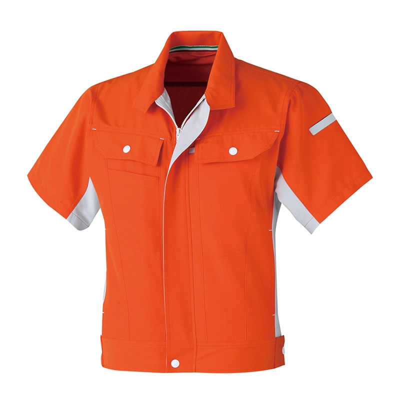 コーコス信岡 立体カット 半袖ブルゾン A-5070 オレンジ LL 1枚（ご注文単位1枚）【直送品】