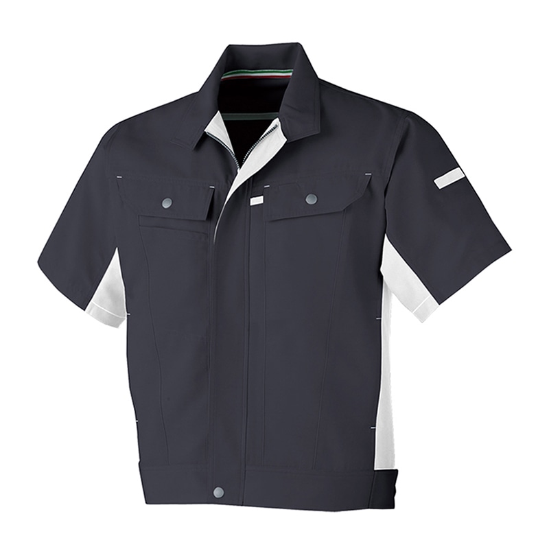 コーコス信岡 立体カット 半袖ブルゾン A-5070 チャコール 4L 1枚（ご注文単位1枚）【直送品】