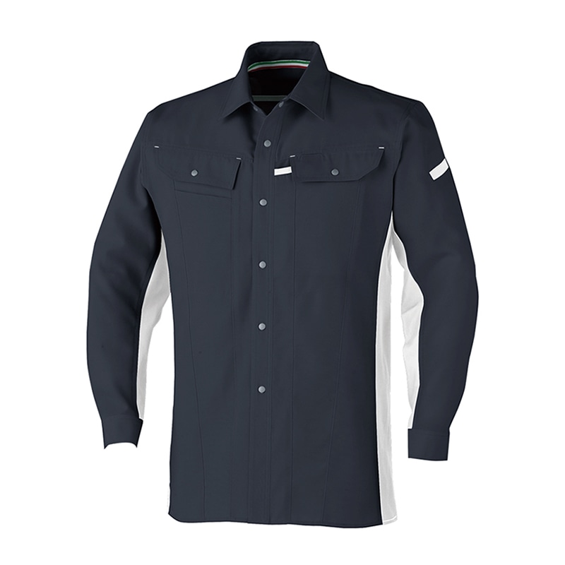 コーコス信岡 立体カット 長袖シャツ A-5078 チャコール M 1枚（ご注文単位1枚）【直送品】