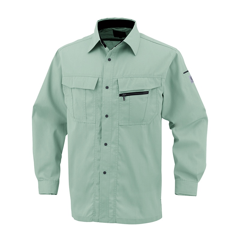 コーコス信岡 エコ5IVEスター 長袖シャツ A-4458 フレスコグリーン 3S 1枚（ご注文単位1枚）【直送品】