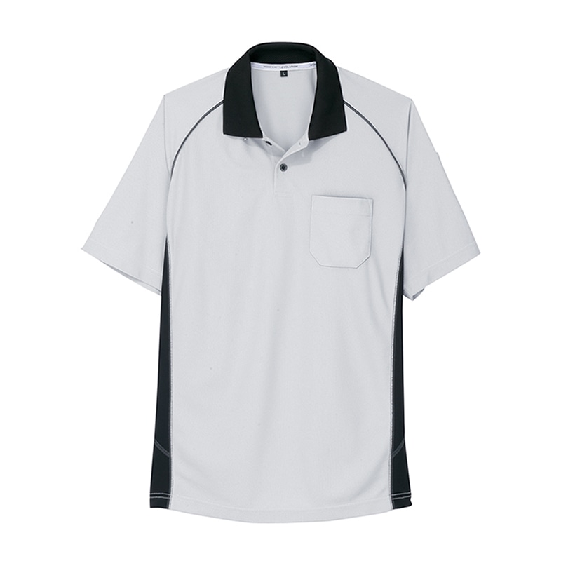 コーコス信岡 半袖ポロシャツ A-3377 シルバー 4L 1枚（ご注文単位1枚）【直送品】