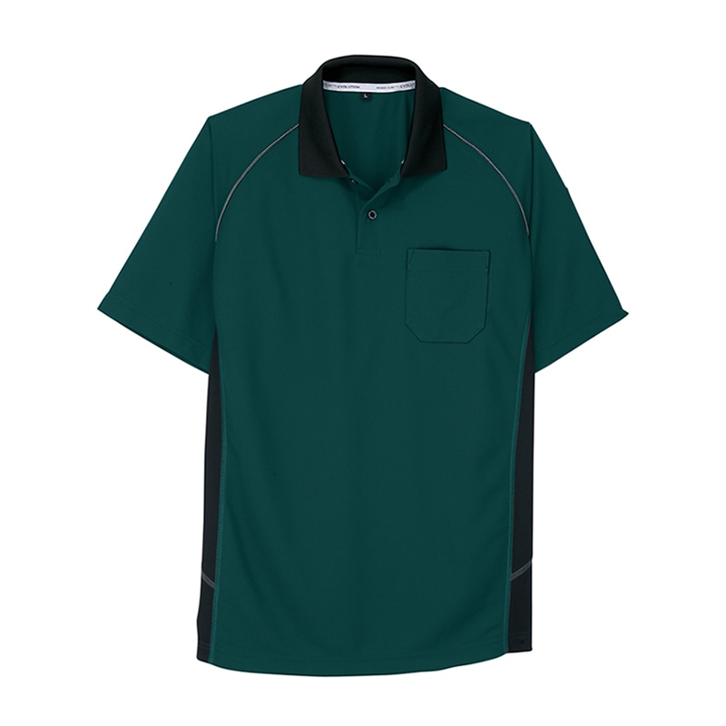 コーコス信岡 半袖ポロシャツ A-3377 グリーン 5L 1枚（ご注文単位1枚）【直送品】