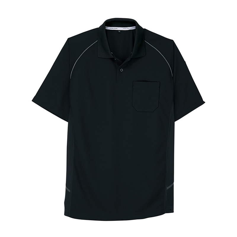 コーコス信岡 半袖ポロシャツ A-3377 ブラック 4L 1枚（ご注文単位1枚）【直送品】