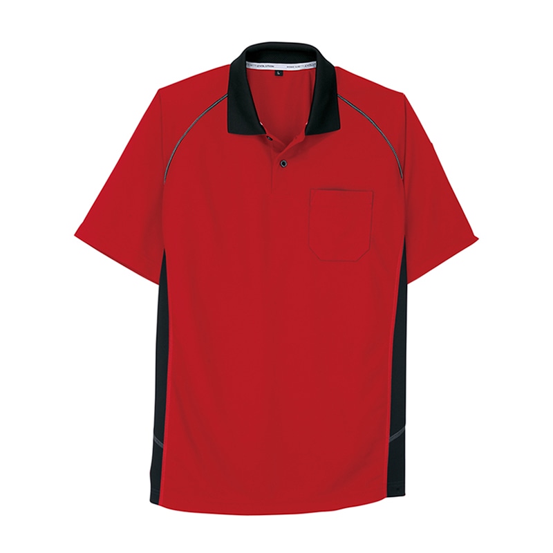 コーコス信岡 半袖ポロシャツ A-3377 レッド 5L 1枚（ご注文単位1枚）【直送品】