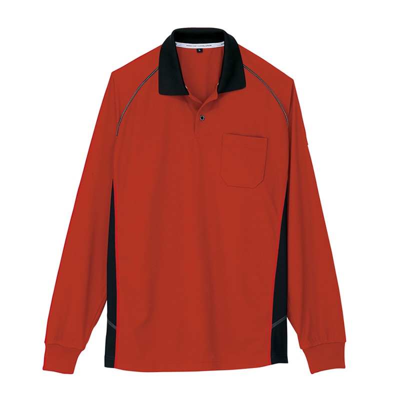 コーコス信岡 長袖ポロシャツ A-3378 オレンジ LL 1枚（ご注文単位1枚）【直送品】