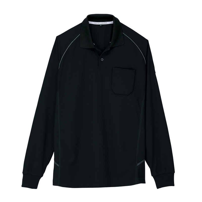 コーコス信岡 長袖ポロシャツ A-3378 ブラック 4L 1枚（ご注文単位1枚）【直送品】