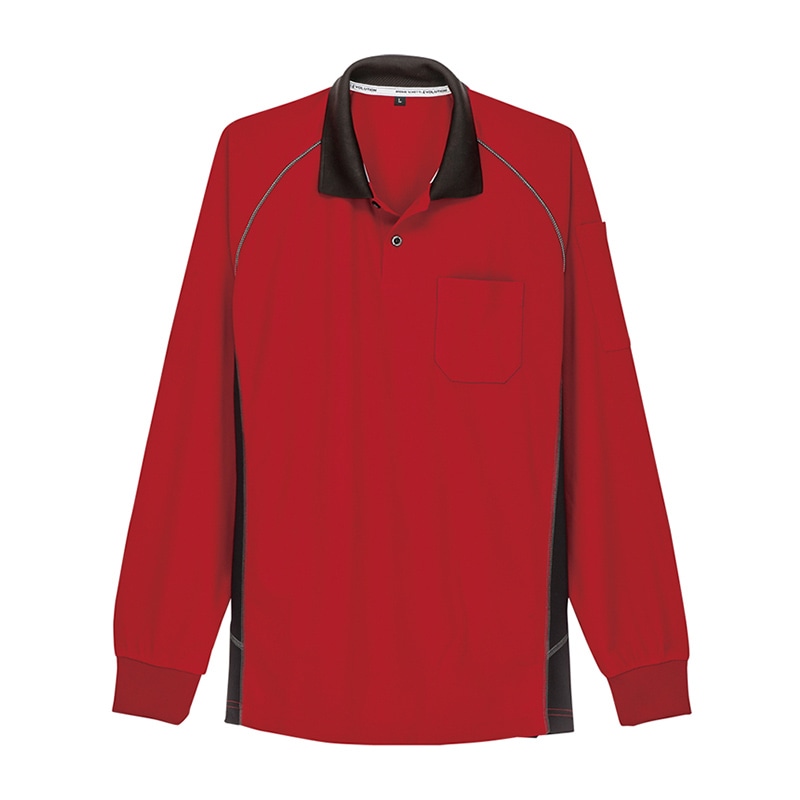 コーコス信岡 長袖ポロシャツ A-3378 レッド 5L 1枚（ご注文単位1枚）【直送品】