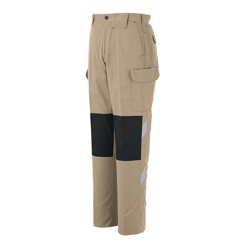 コーコス信岡 ノータックカーゴパンツ 配色 A-3076 カーキ 106cm 1枚（ご注文単位1枚）【直送品】
