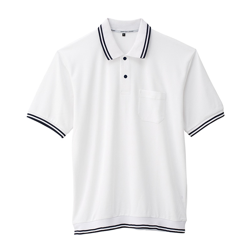 コーコス信岡 裾ジャージ半袖ポロ A-187 ホワイト 5L 1枚（ご注文単位1枚）【直送品】