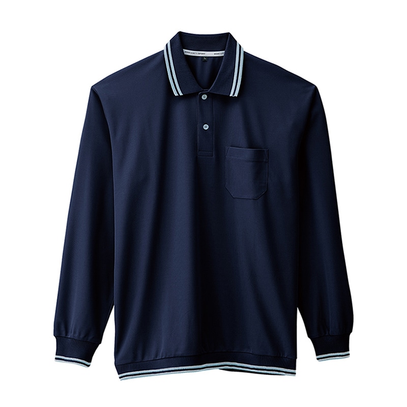 コーコス信岡 裾ジャージ長袖ポロ A-188 ネイビー 5L 1枚（ご注文単位1枚）【直送品】