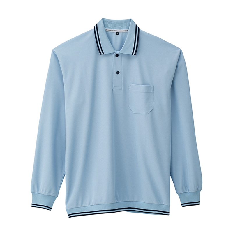 コーコス信岡 裾ジャージ長袖ポロ A-188 サックス 3L 1枚（ご注文単位1枚）【直送品】