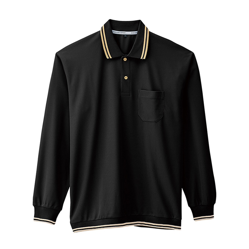 コーコス信岡 裾ジャージ長袖ポロ A-188 ブラック 4L 1枚（ご注文単位1枚）【直送品】