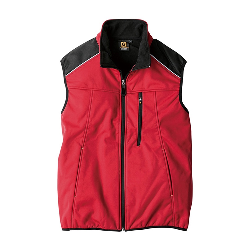 コーコス信岡 防風ストレッチベスト G-2249 レッド S 1枚（ご注文単位1枚）【直送品】