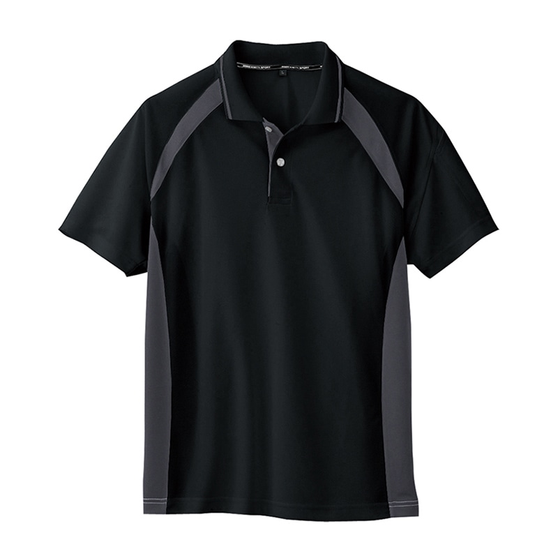 コーコス信岡 半袖ポロシャツ AS-1627 ブラック L 1枚（ご注文単位1枚）【直送品】