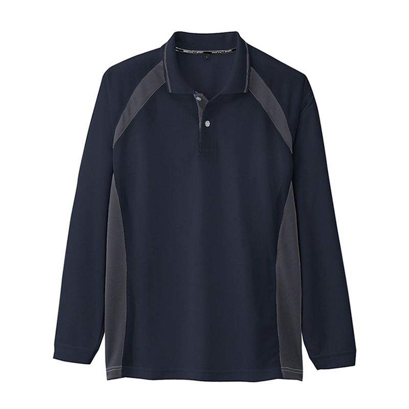 コーコス信岡 長袖ポロシャツ AS-1628 ネイビー SS 1枚（ご注文単位1枚）【直送品】