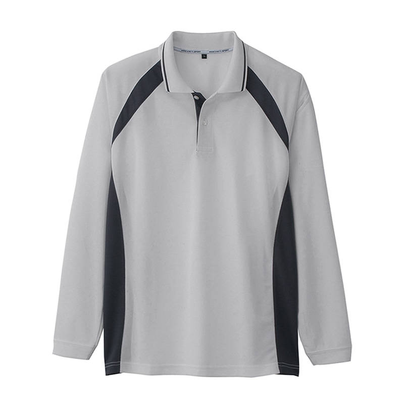 コーコス信岡 長袖ポロシャツ AS-1628 シルバー L 1枚（ご注文単位1枚）【直送品】