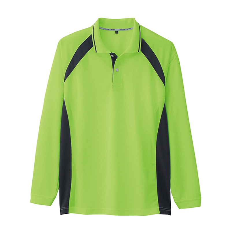 コーコス信岡 長袖ポロシャツ AS-1628 ライム L 1枚（ご注文単位1枚）【直送品】