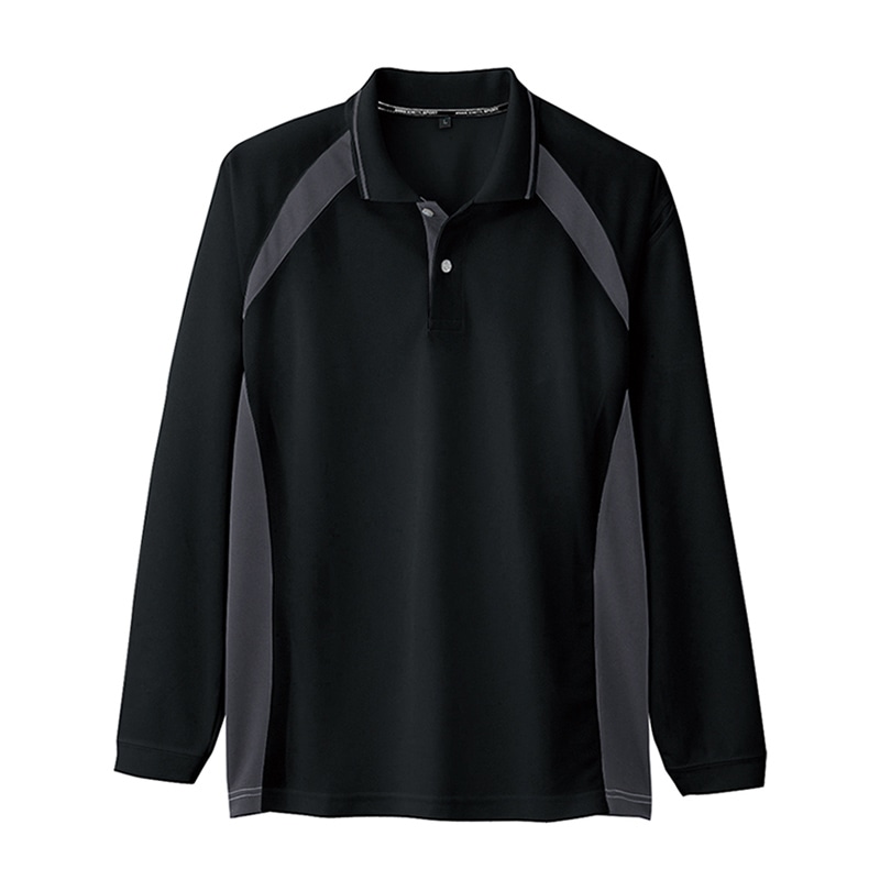 コーコス信岡 長袖ポロシャツ AS-1628 ブラック 3L 1枚（ご注文単位1枚）【直送品】