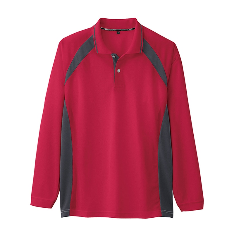 コーコス信岡 長袖ポロシャツ AS-1628 レッド 5L 1枚（ご注文単位1枚）【直送品】