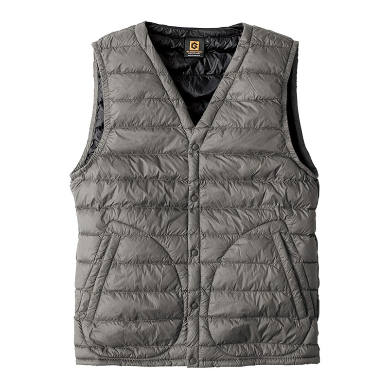 コーコス信岡 Vネックベスト G-399 グレー L 1枚（ご注文単位1枚）【直送品】