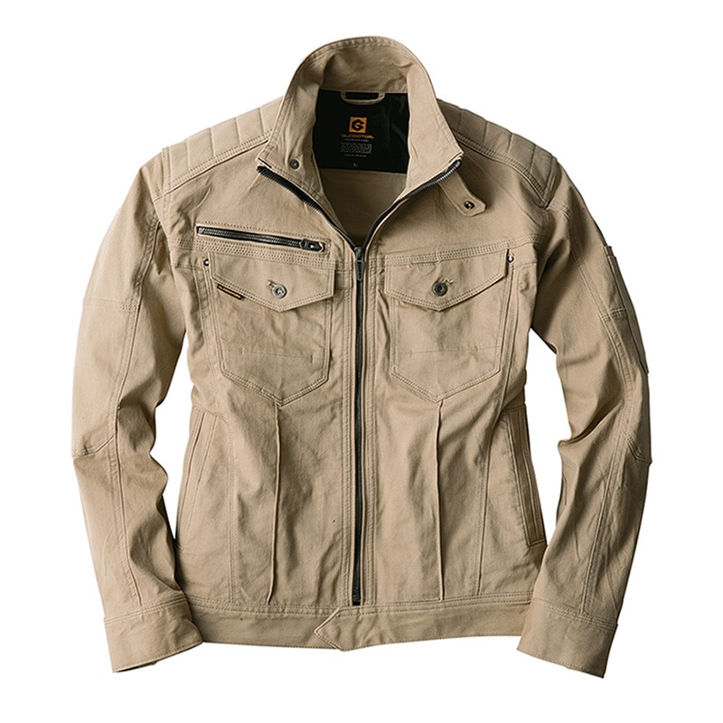 コーコス信岡 ストレッチクロスジャケット G-9100 カーキ L 1枚（ご注文単位1枚）【直送品】