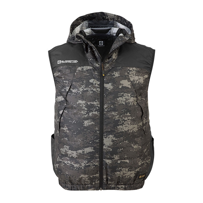 コーコス信岡 ボルトクール 日傘遮熱 フーディーベスト G-7719 デジグレー 5L 1枚（ご注文単位1枚）【直送品】