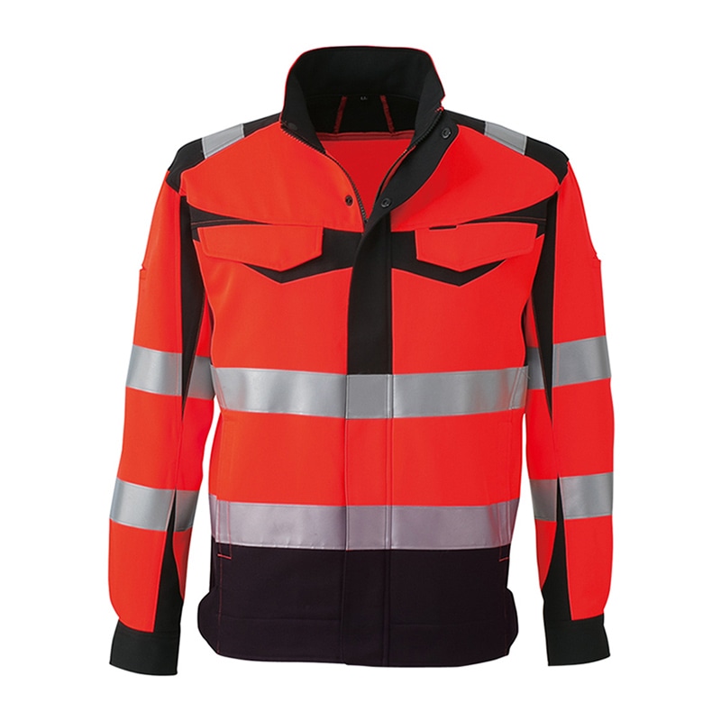 コーコス信岡 高視認性 安全ジャケット CS-2410 レッド 4L 1枚（ご注文単位1枚）【直送品】