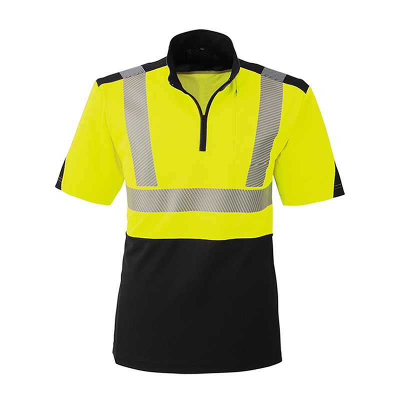 コーコス信岡 高視認性 安全半袖ポロシャツ CS-2417 イエロー 4L 1枚（ご注文単位1枚）【直送品】