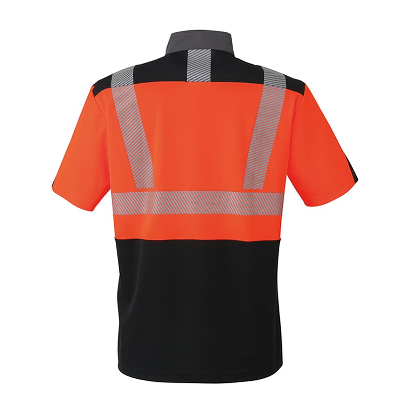 コーコス信岡 高視認性 安全半袖ポロシャツ CS-2417 オレンジ 4L 1枚（ご注文単位1枚）【直送品】