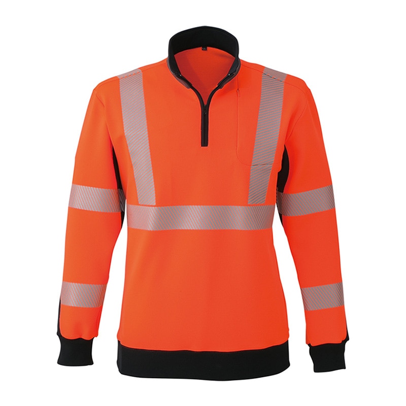 コーコス信岡 高視認性 安全トレーナー CS-2418 オレンジ 3L 1枚（ご注文単位1枚）【直送品】