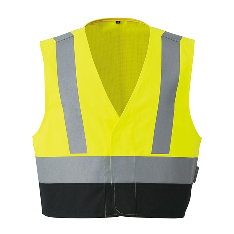 コーコス信岡 高視認性 安全防炎ベスト マジック CS-2429 イエロー L 1枚（ご注文単位1枚）【直送品】