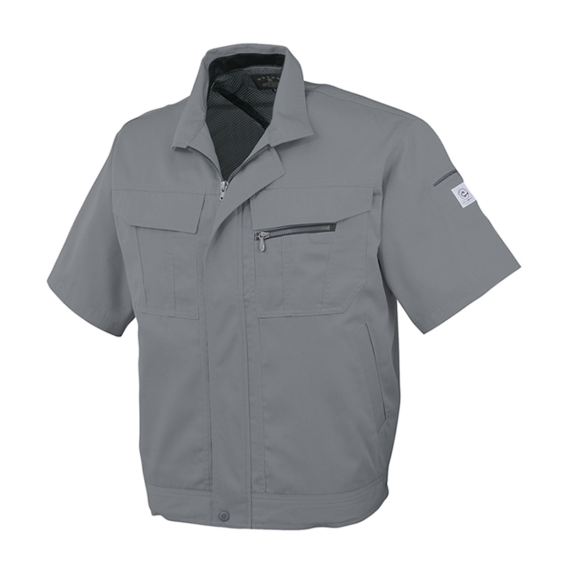 コーコス信岡 エコ5IVEスター 半袖ブルゾン A-4450 グレー EL 1枚（ご注文単位1枚）【直送品】