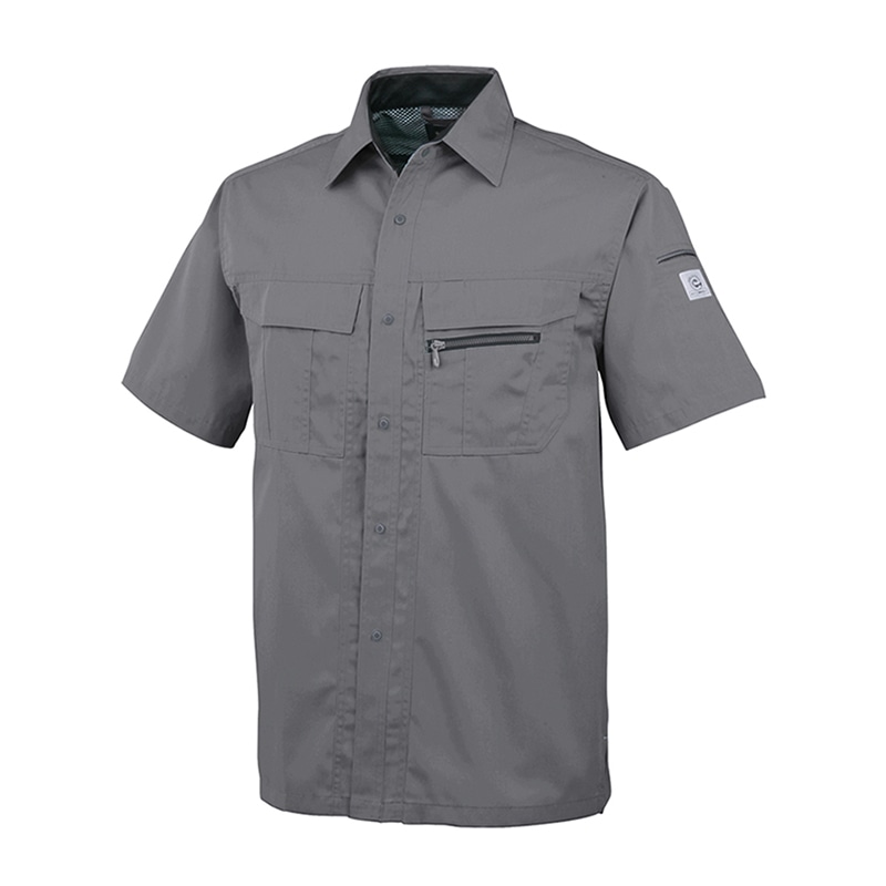 コーコス信岡 エコ5IVEスター 半袖シャツ A-4457 グレー 5L 1枚（ご注文単位1枚）【直送品】