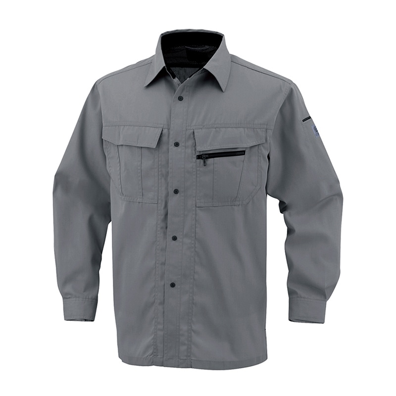 コーコス信岡 エコ5IVEスター 長袖シャツ A-4458 グレー 3S 1枚（ご注文単位1枚）【直送品】