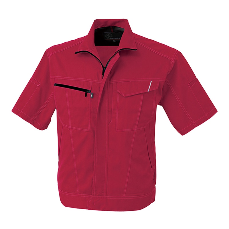 コーコス信岡 半袖ブルゾン A-4070 レッド S 1枚（ご注文単位1枚）【直送品】