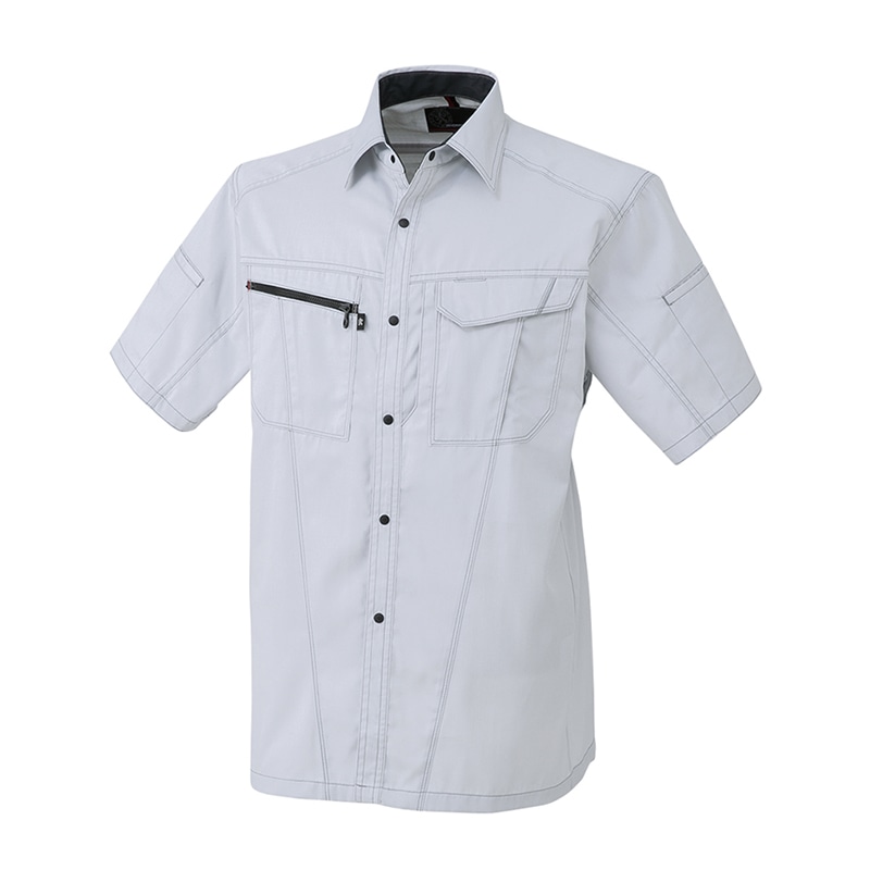 コーコス信岡 半袖シャツ A-4077 シルバー 4L 1枚（ご注文単位1枚）【直送品】