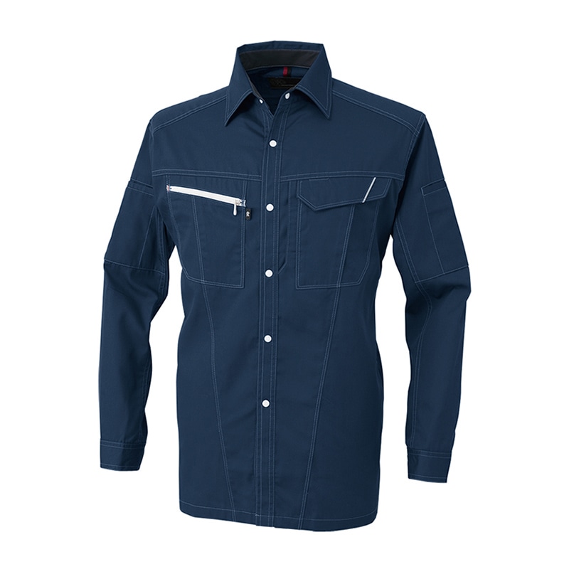 コーコス信岡 長袖シャツ A-4078 ネイビー LL 1枚（ご注文単位1枚）【直送品】