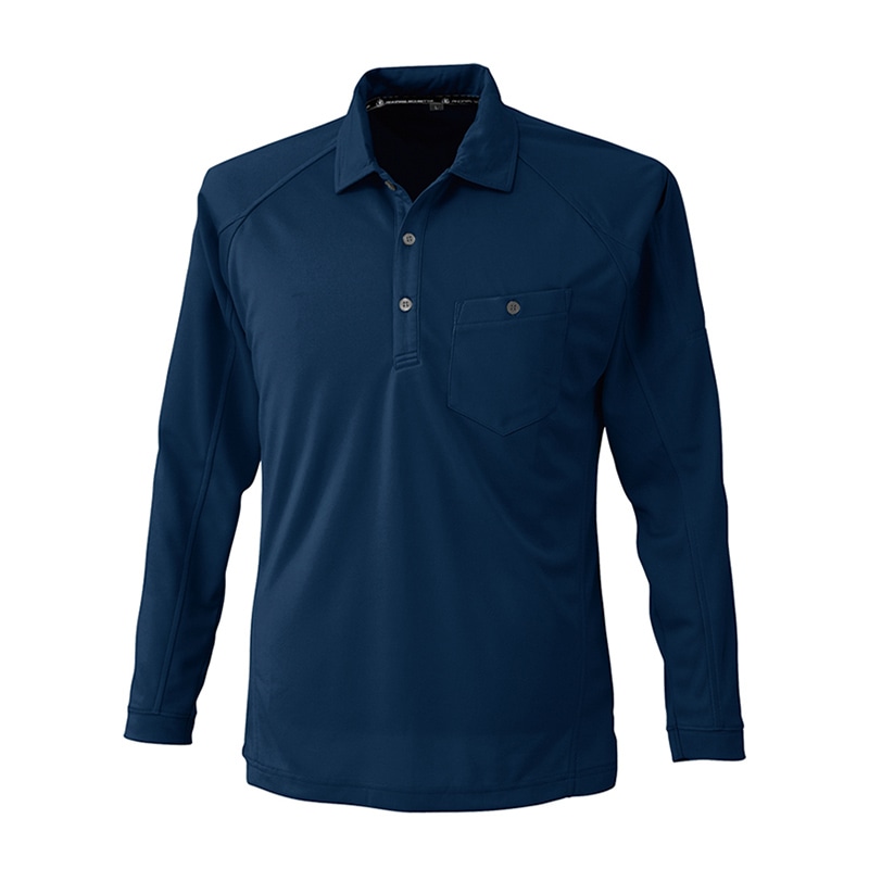 コーコス信岡 長袖ポロシャツ A-4378 ネイビー LL 1枚（ご注文単位1枚）【直送品】