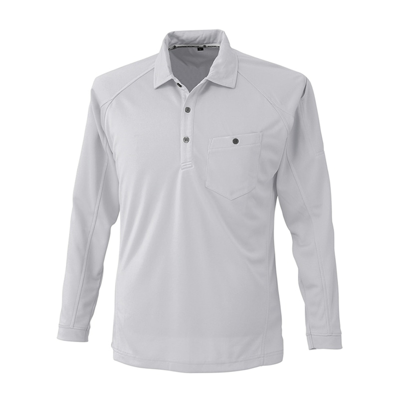 コーコス信岡 長袖ポロシャツ A-4378 シルバー L 1枚（ご注文単位1枚）【直送品】