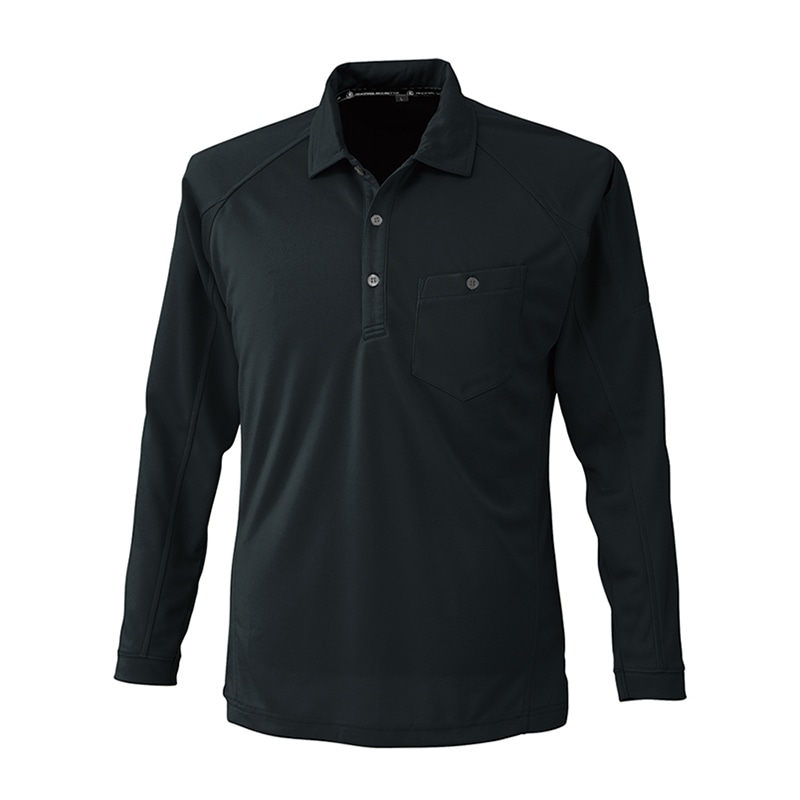 コーコス信岡 長袖ポロシャツ A-4378 ブラック 5号 1枚(ご注文単位1枚)【直送品】