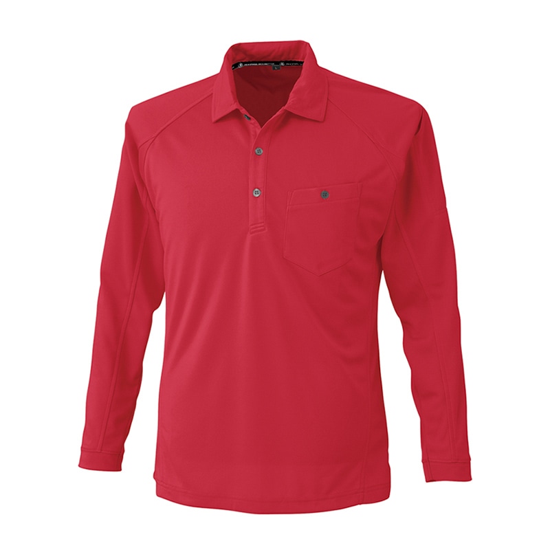 コーコス信岡 長袖ポロシャツ A-4378 レッド M 1枚（ご注文単位1枚）【直送品】