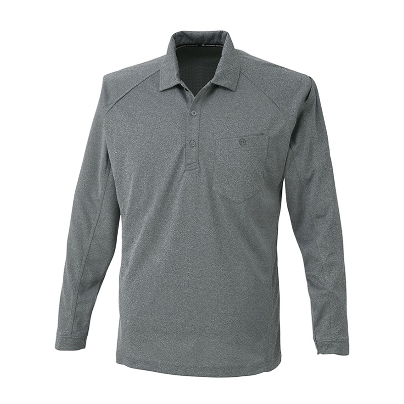 コーコス信岡 長袖ポロシャツ A-4378 モクグレー L 1枚（ご注文単位1枚）【直送品】