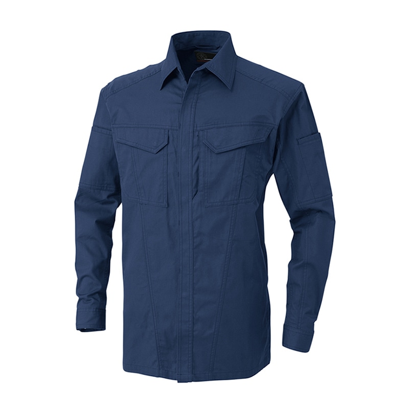 コーコス信岡 立体カット ヒヨク長袖シャツ A-4678 ネイビー 3L 1枚（ご注文単位1枚）【直送品】