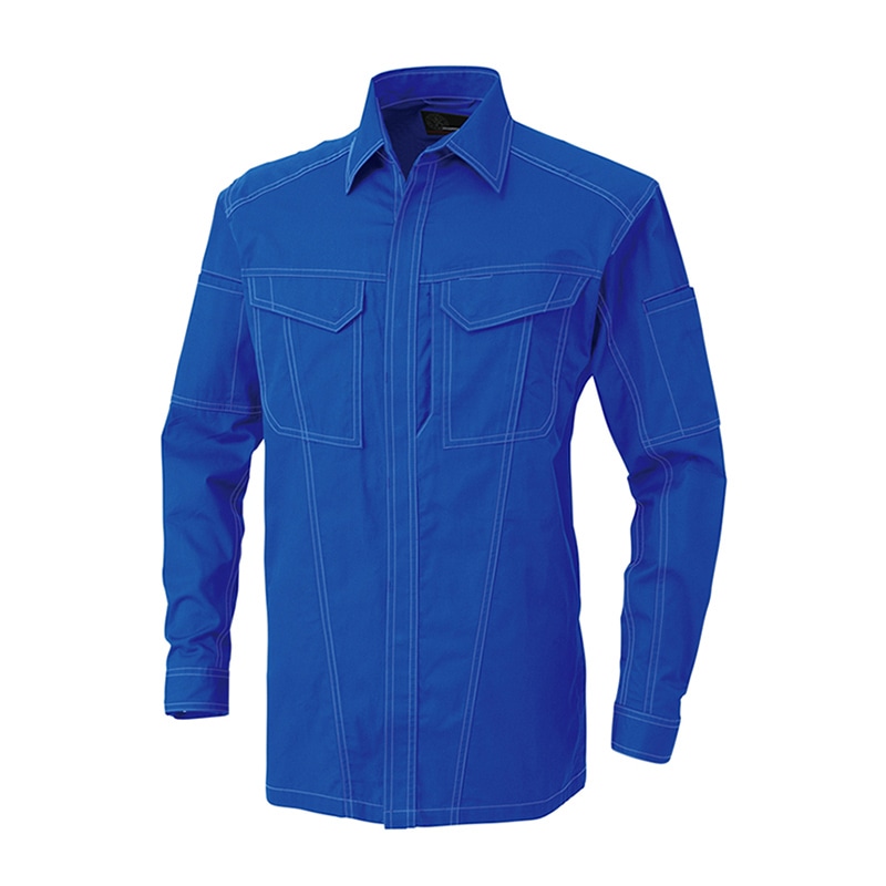 コーコス信岡 立体カット ヒヨク長袖シャツ A-4678 ブルー L 1枚（ご注文単位1枚）【直送品】