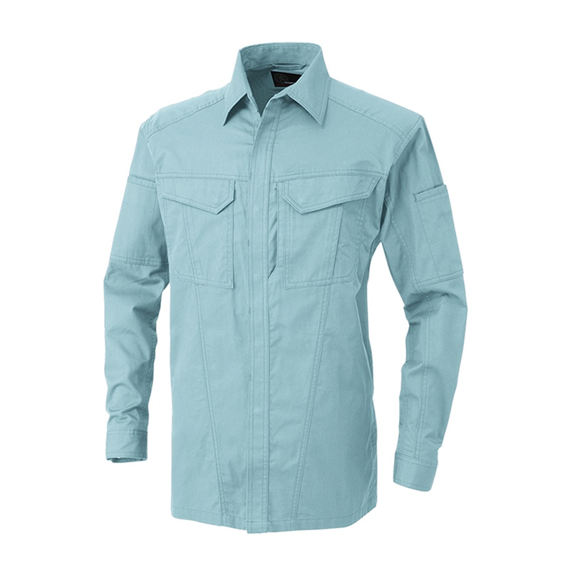 コーコス信岡 立体カット ヒヨク長袖シャツ A-4678 グリーン S 1枚（ご注文単位1枚）【直送品】